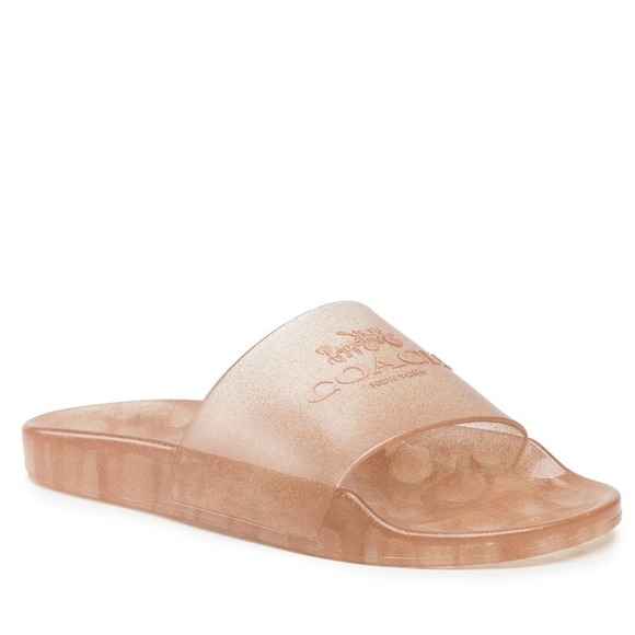 Coach Shoes - Coach Ulyssa Gold Slides  Size 10